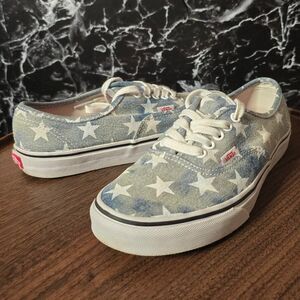 Vans Denim/White Stars Unisex Athletic Shoes Womens 9 Mens 7.5 Off The Wall